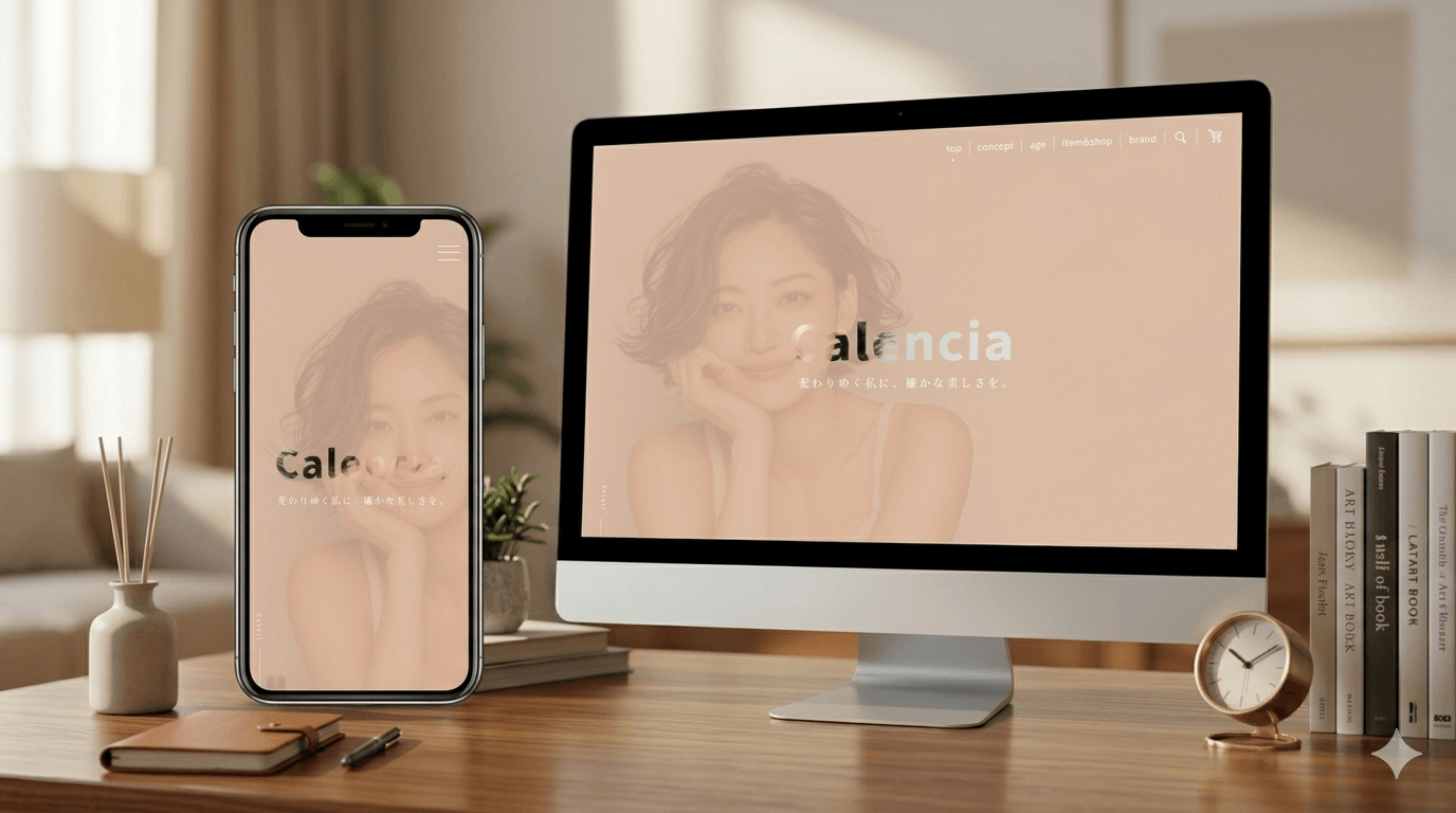 美容サイト「Calencia」（仮想）